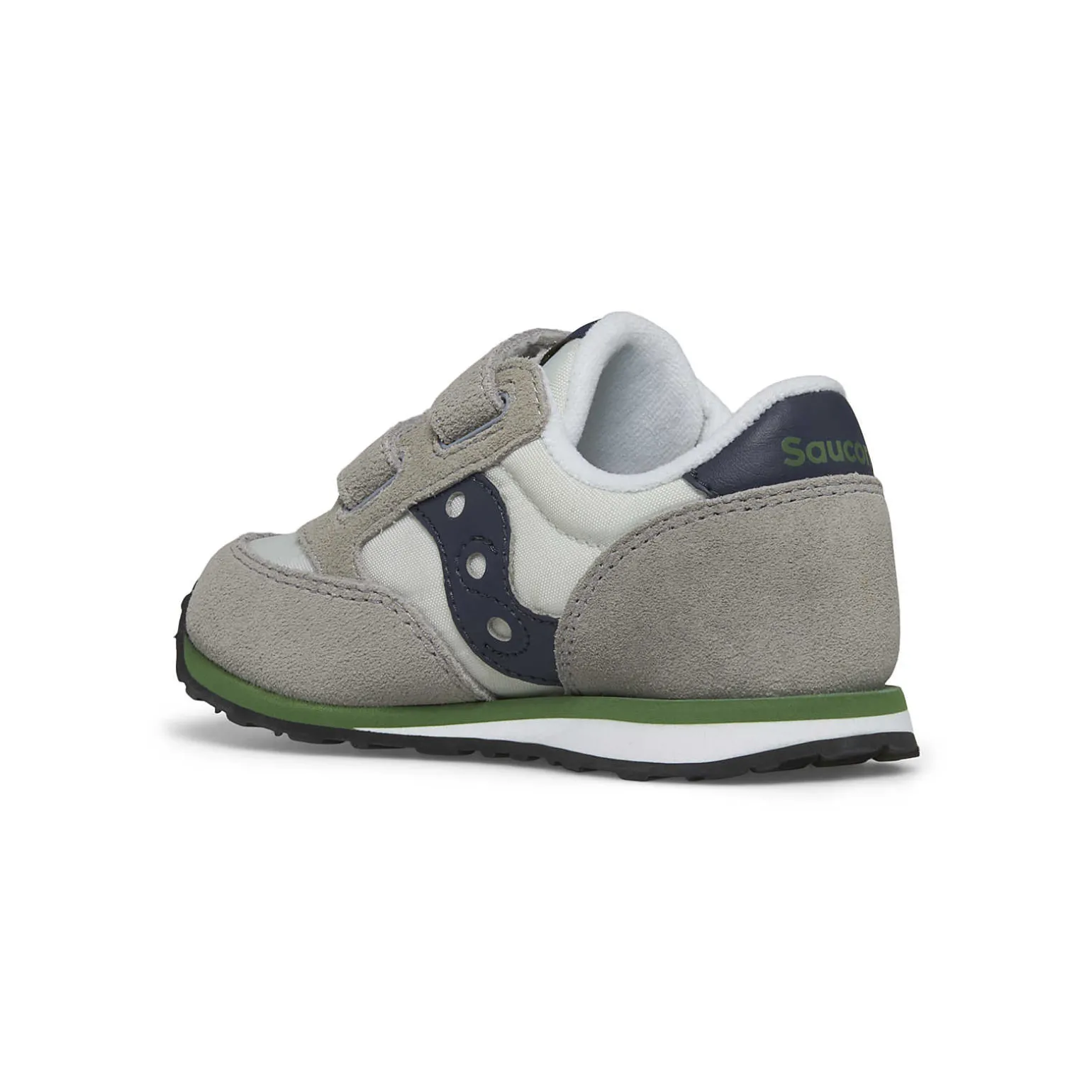 Saucony Baby Jazz Hook & Loop Sneaker Grey/Navy/Green Online