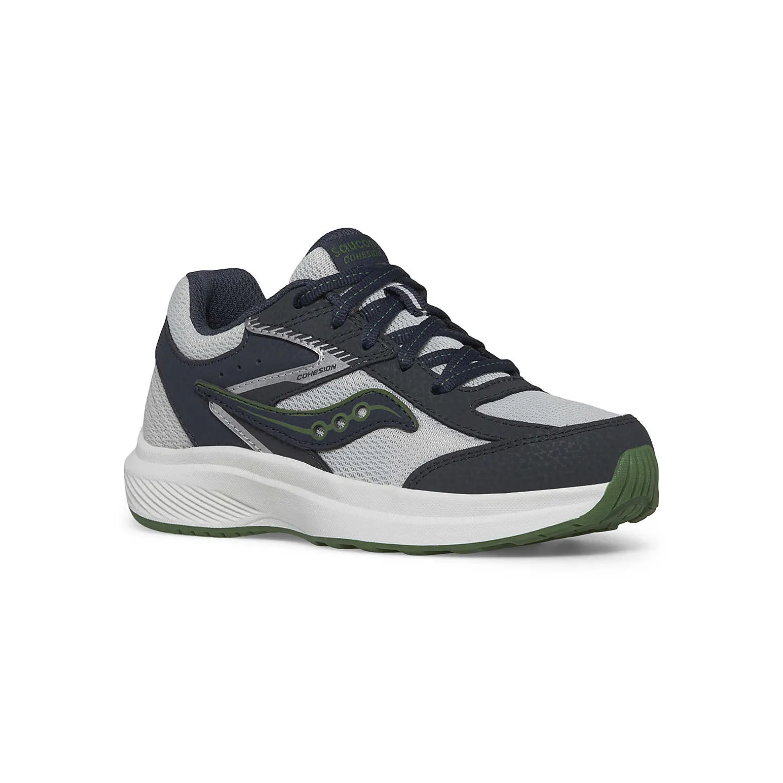 Saucony Cohesion KDZ Sneaker Navy/Grey/Green Clearance