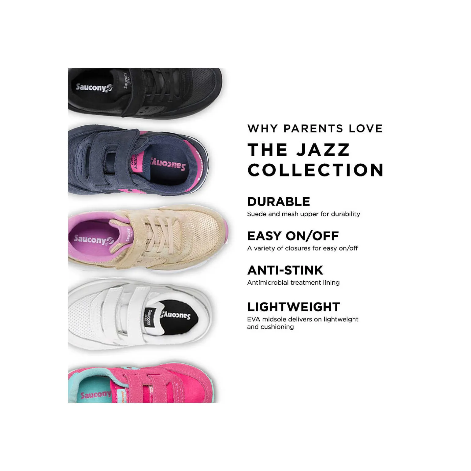 Saucony Jazz Hook & Loop Sneaker Magenta Flash Sale