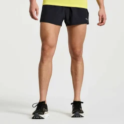 Saucony Outpace 2.5\" Split Short Black New